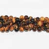 Natural Tigers eye Smooth Round Ball Beads Strand Length 14.5 Inches and Size 5mm approx.